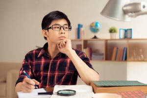 Pensive college student